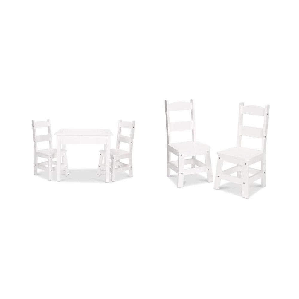 Montessori Melissa & Doug Toddler-Sized White Table and 4 Chairs