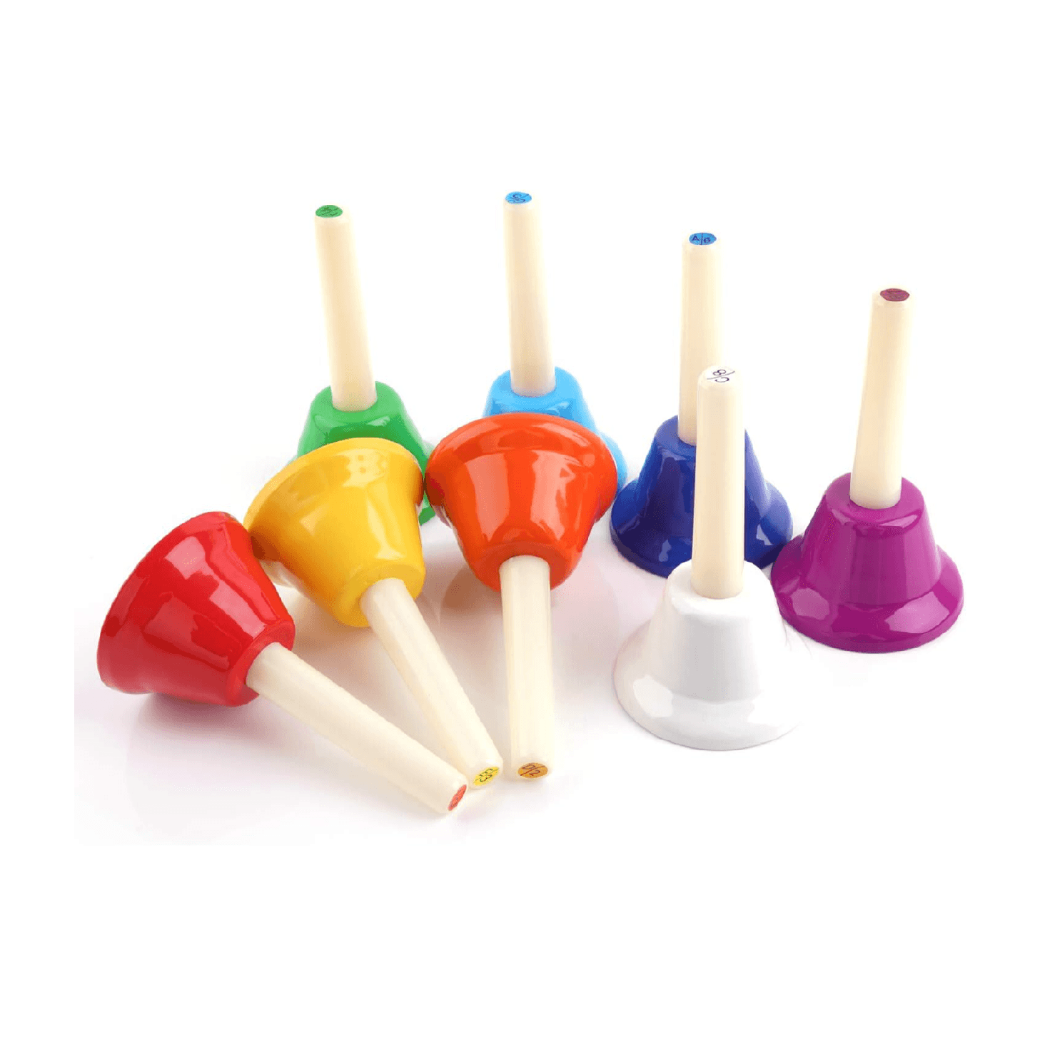Montessori Vangoa Hand Bells 8 Note Musical Set With Colorful Songbook