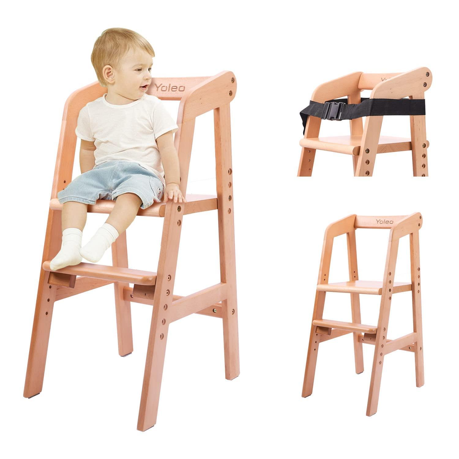 Montessori Yoleo Adjustable Wooden High Chair Natural