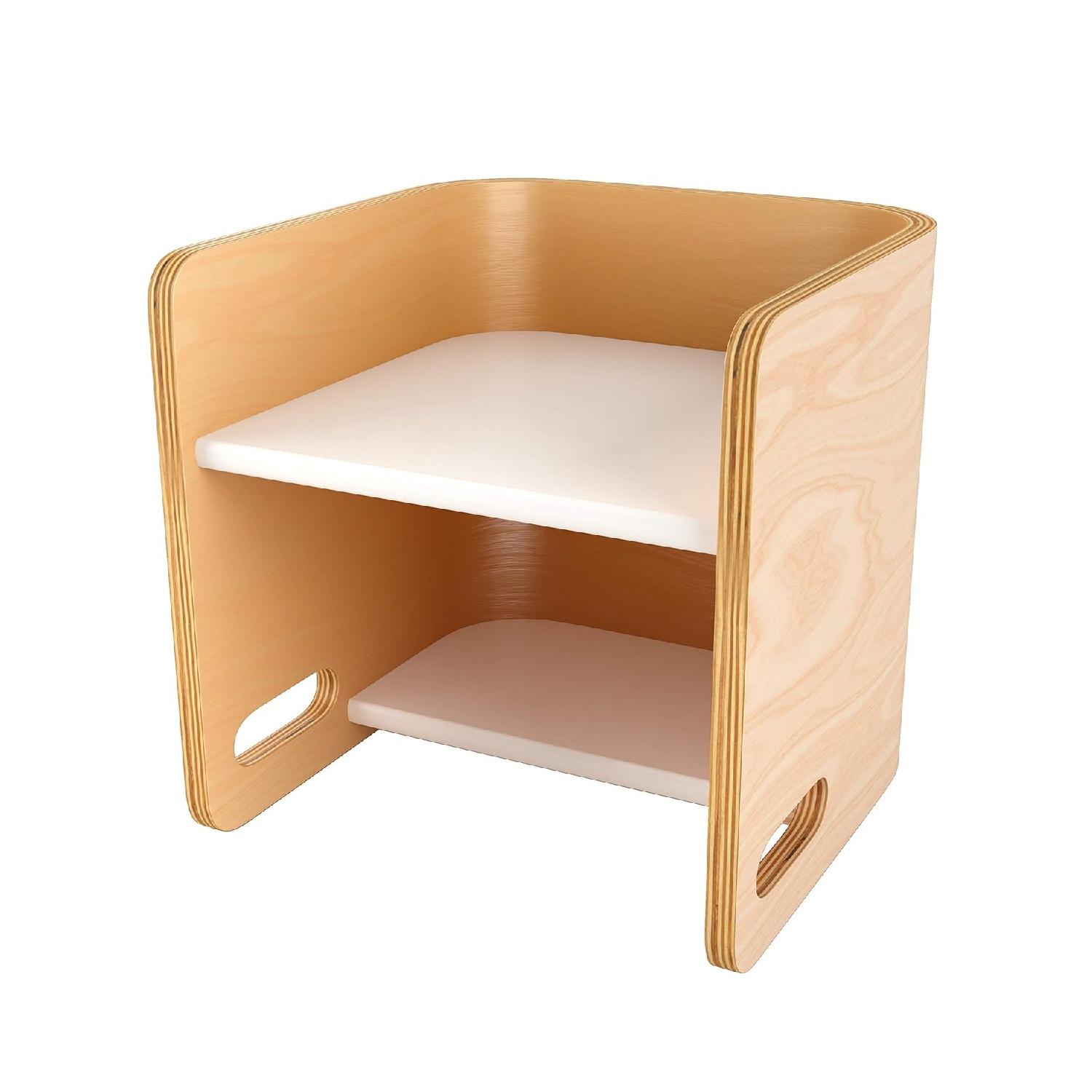 Montessori ECR4Kids Bentwood Multipurpose Cube Chair White