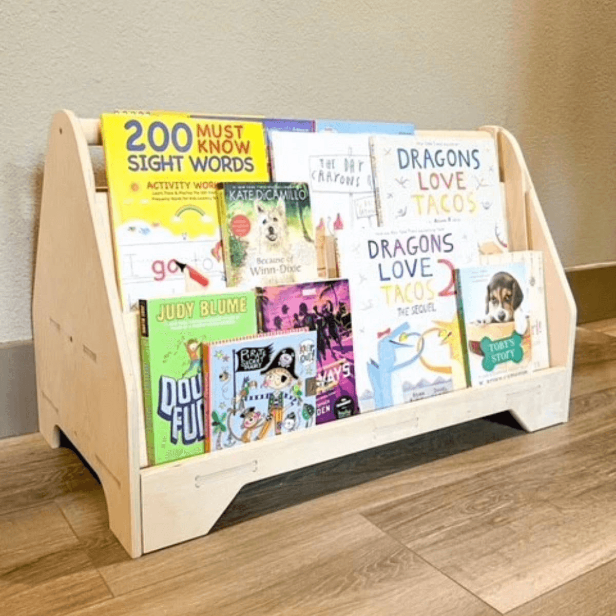 Montessori Bush Acres Miguel Kids Double-Sided Portable Bookshelf