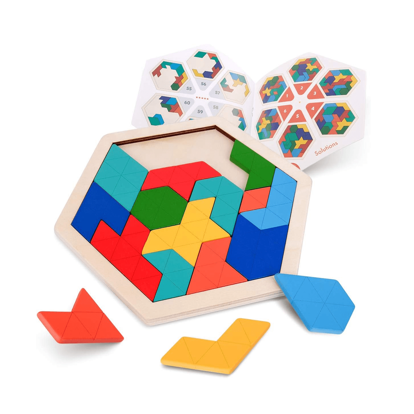 Montessori Vanmor Wooden Tangram Puzzle Hexagon