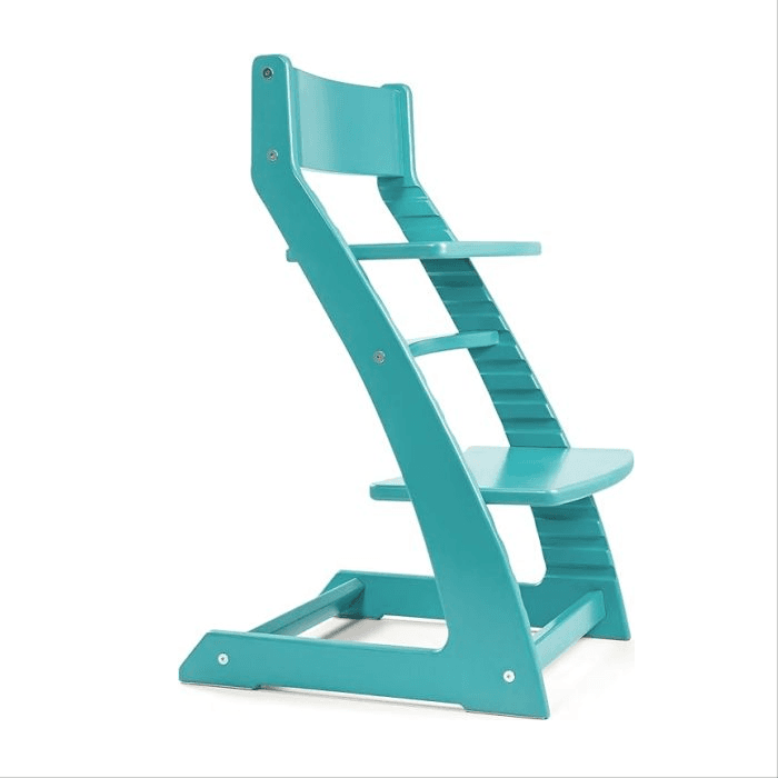 Montessori Fornel Heartwood Adjustable Wooden High Chair Turquoise