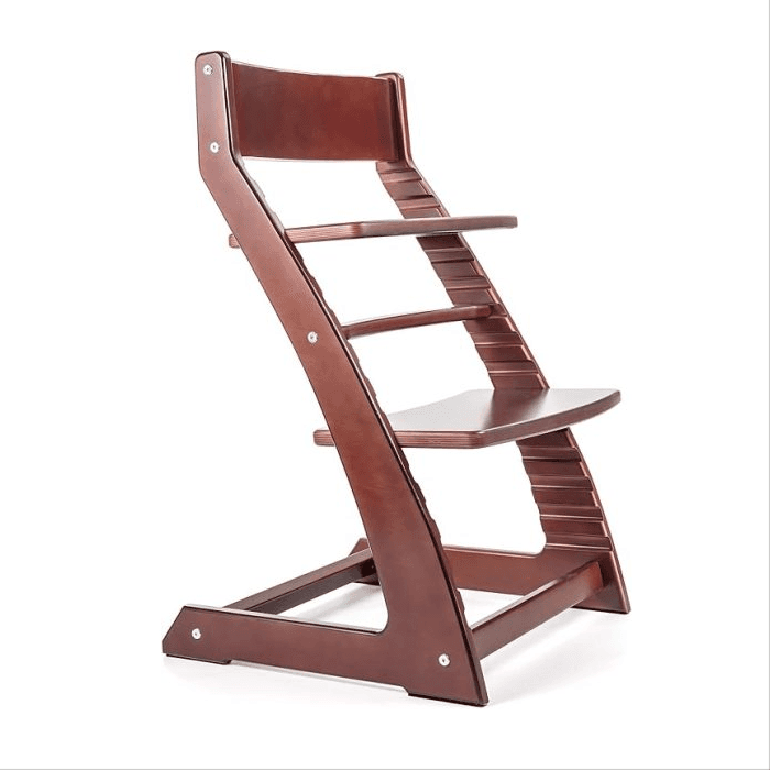 Montessori Fornel Heartwood Adjustable Wooden High Chair Dark Walnut