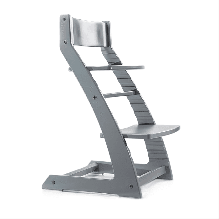 Montessori Fornel Heartwood Adjustable Wooden High Chair Gray