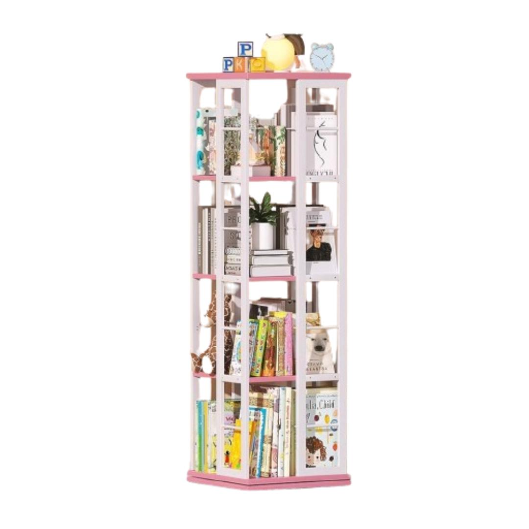 Montessori Aheaplus Rotating Bookshelf Pink