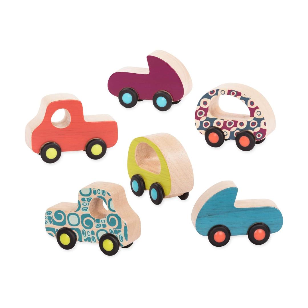 Montessori B Toys 6-Piece Car Toys Free Wheee-Lees