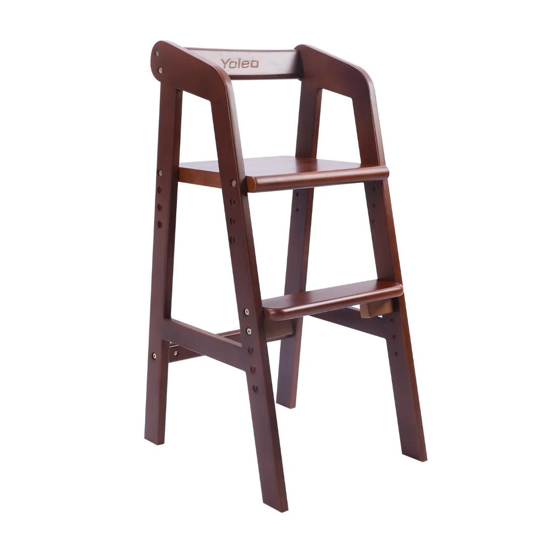 Montessori Yoleo Adjustable Wooden High Chair Nut-Brown