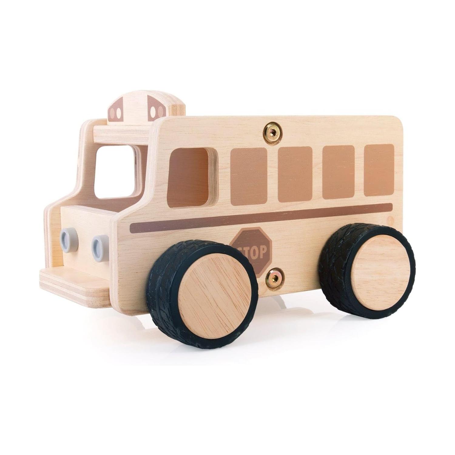 Montessori Guidecraft Wooden School Bus Toy