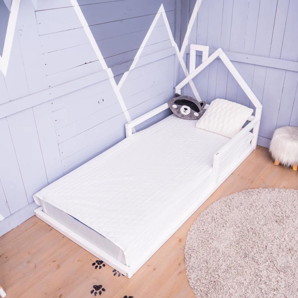 Montessori Busy Wood Montessori Toddler Bed House Frame White Model 3