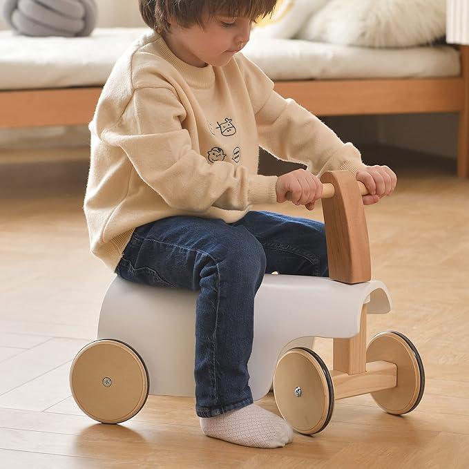 Montessori Avenlur Kids Balance Bike With 4 Wheels Blush