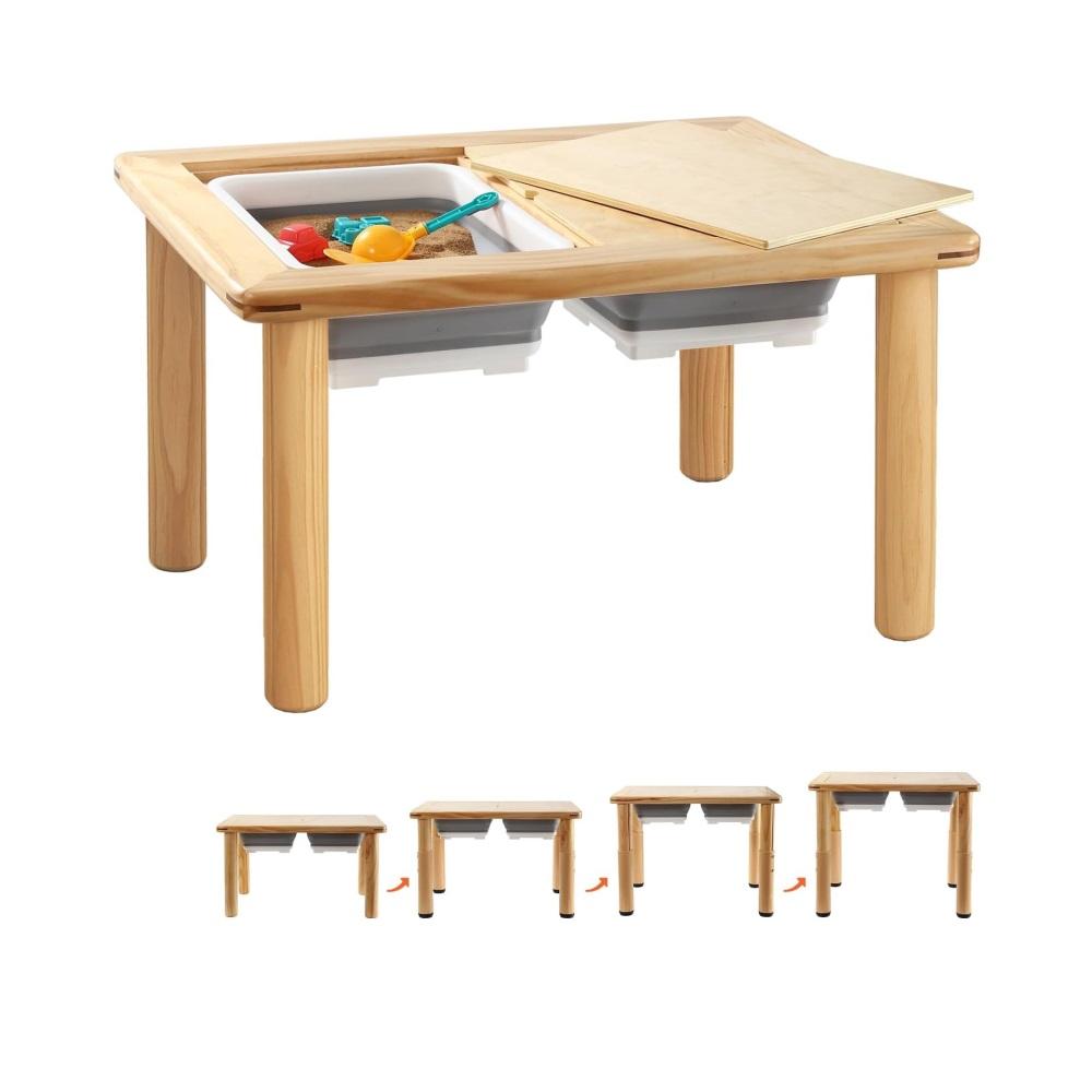 Montessori FUNLIO Wooden Sensory Table With 4-Level Height