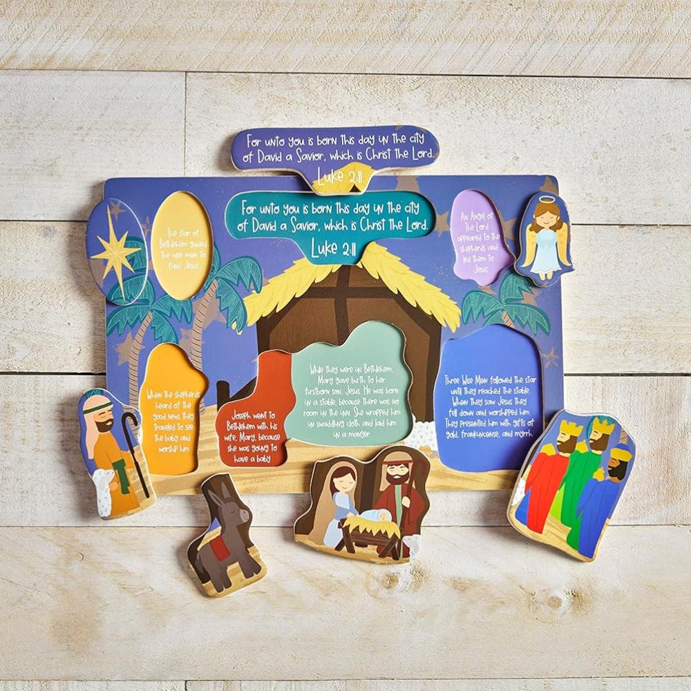 Montessori Mud Pie Kids The Nativity Story Wood Puzzle