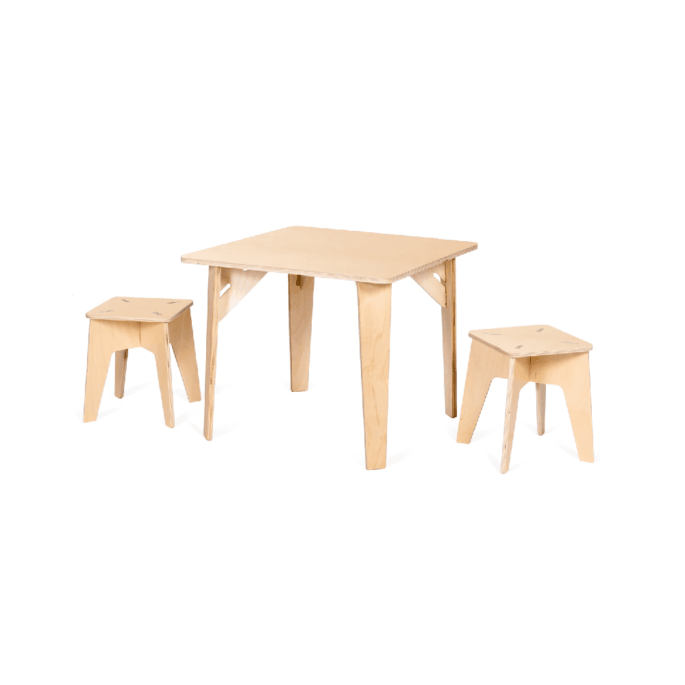 Montessori Sprout Kids Wooden Kids Table and Stools