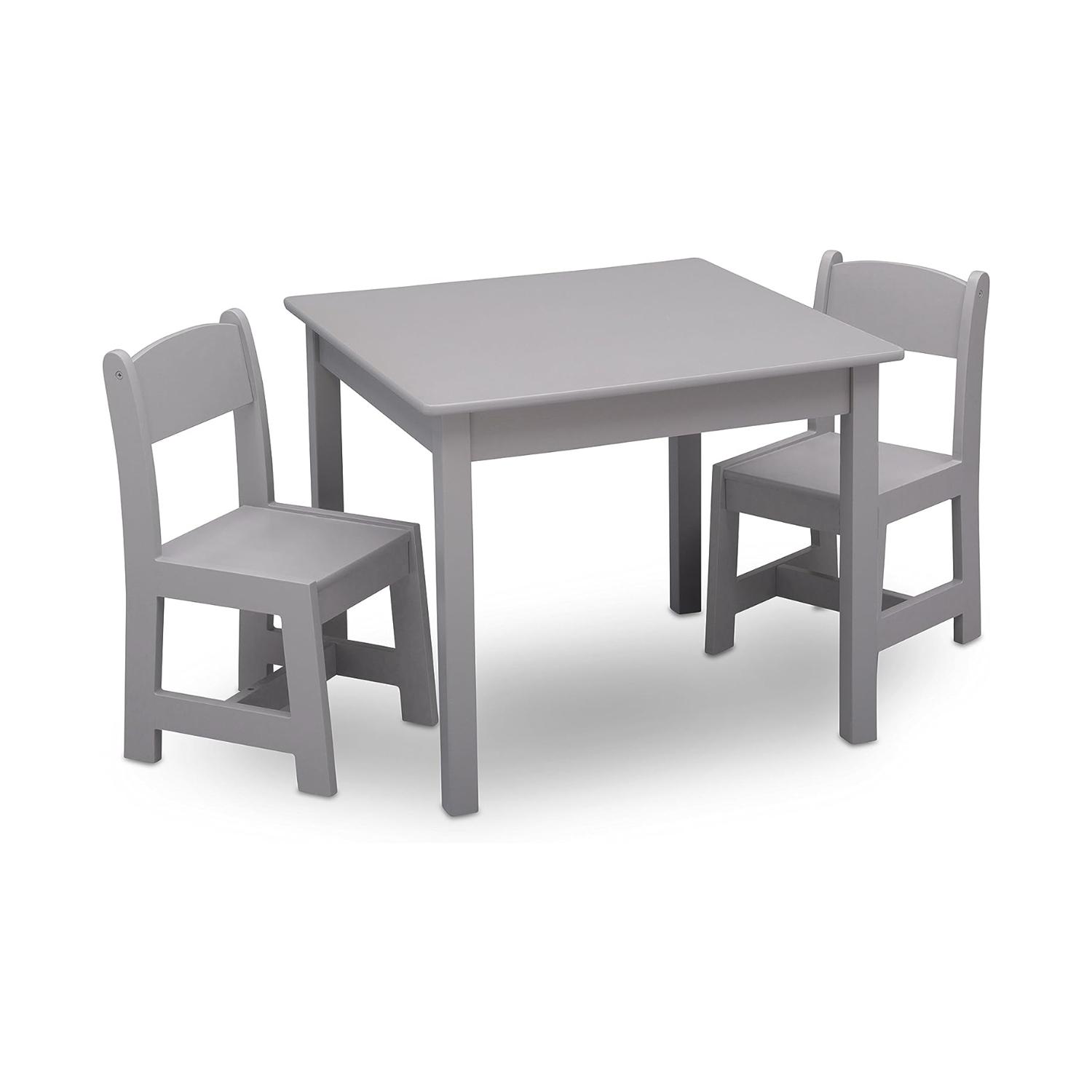 Montessori Delta Children MySize Wooden Table and Chair Set Grey