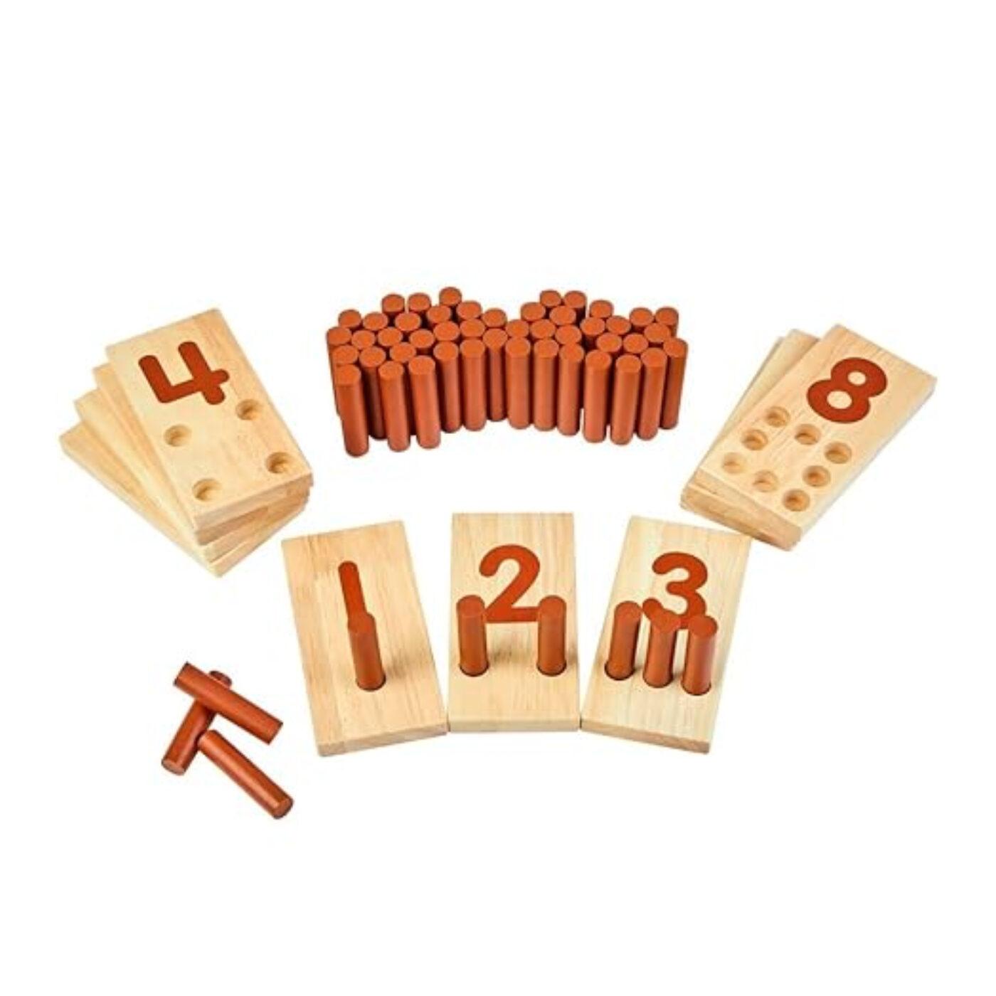 Montessori Excellerations Counting Peg Board Natural