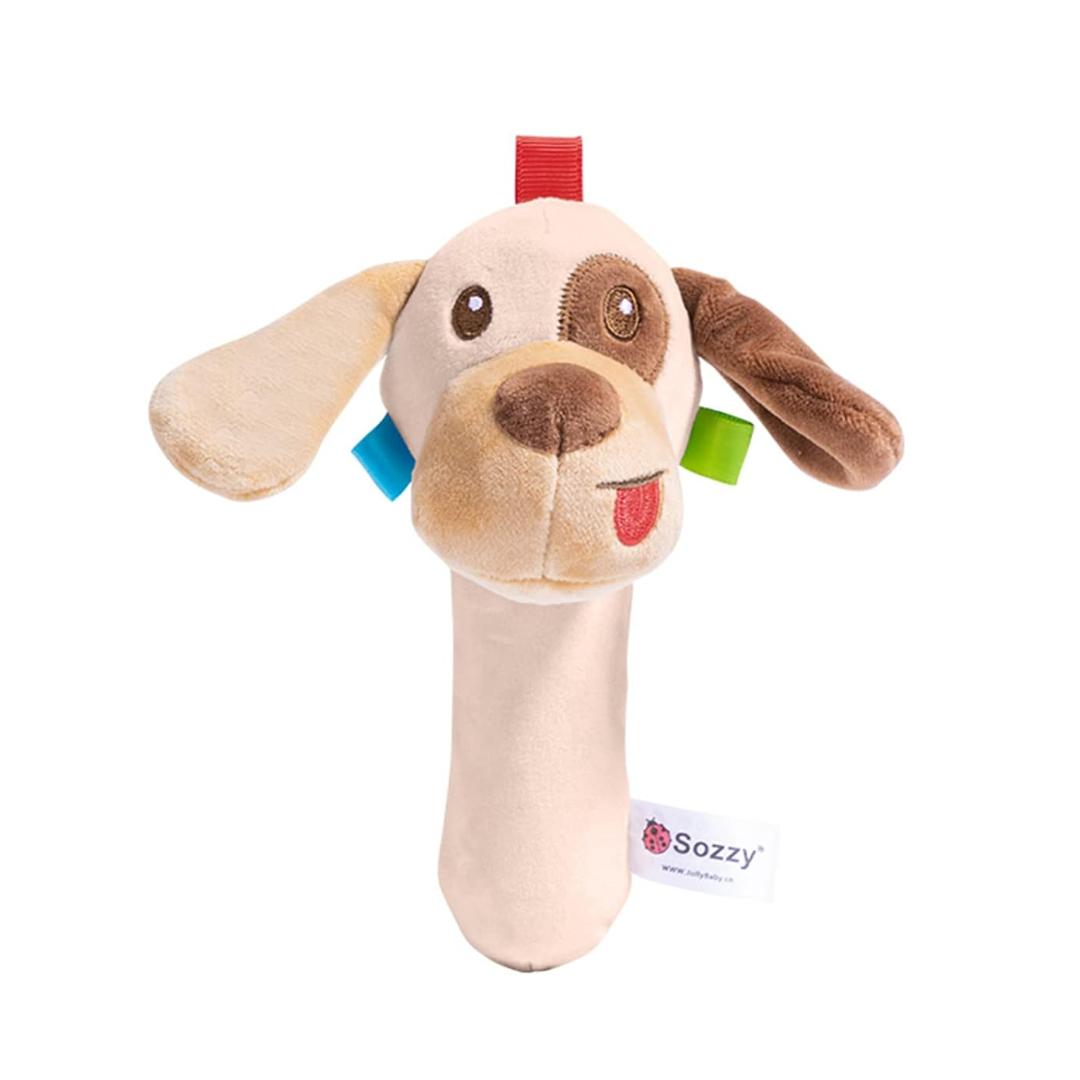 Montessori Jollybaby Plush Squeaker Stick Dog