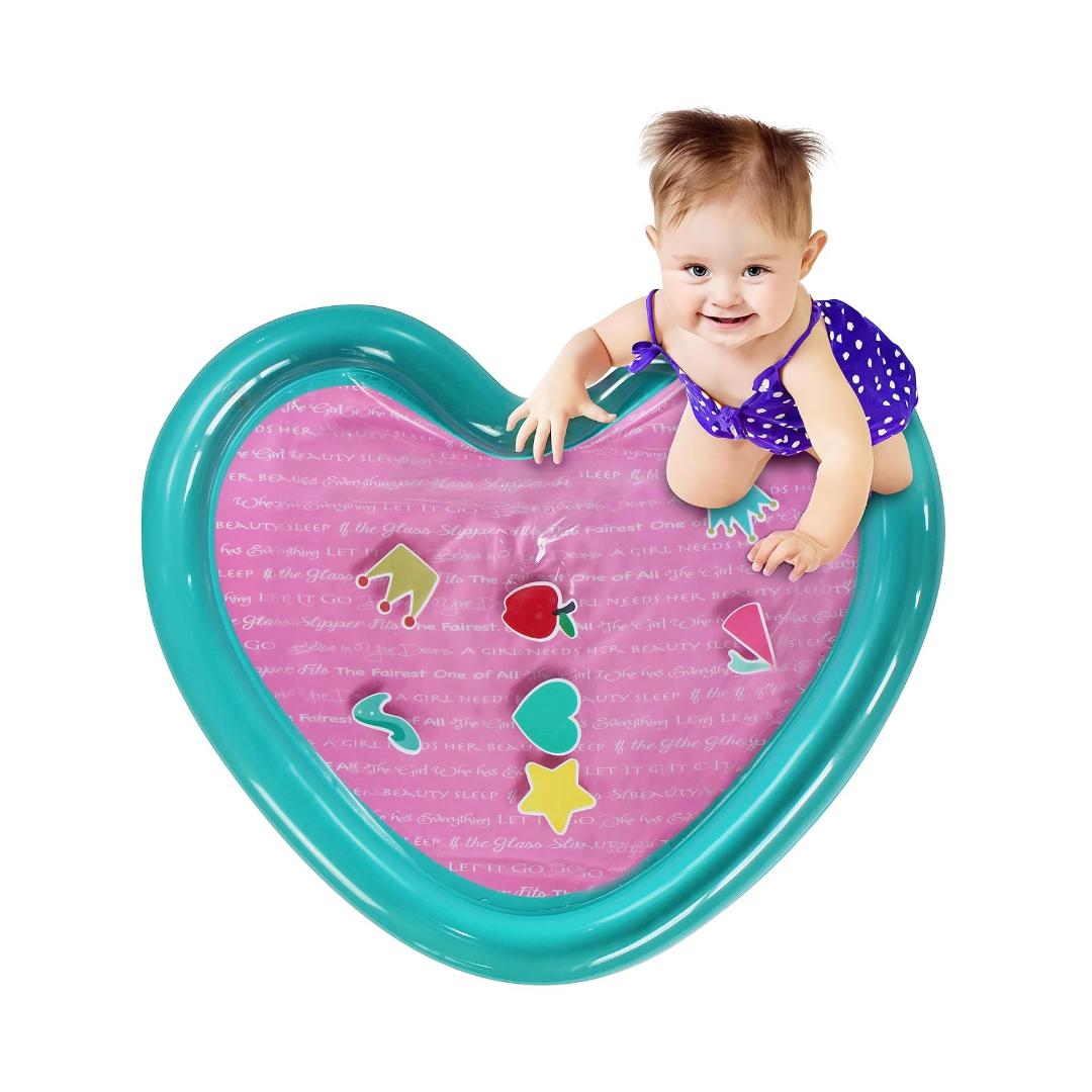 Montessori LaLa Lou Premium XL Inflatable Tummy Time Water Play Mat Princess Heart