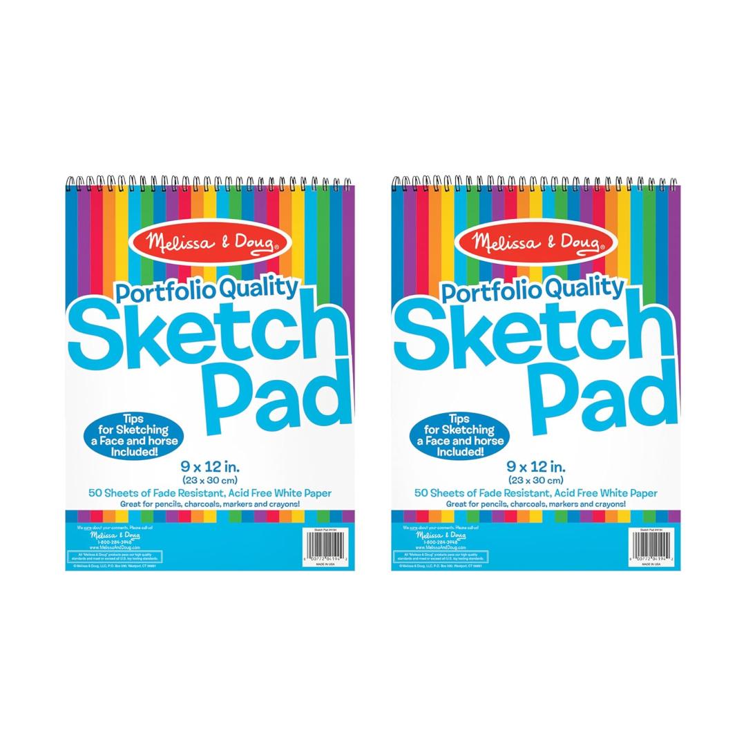 Montessori Melissa & Doug Sketch Pad 9 x 12 Inches 2 Packs