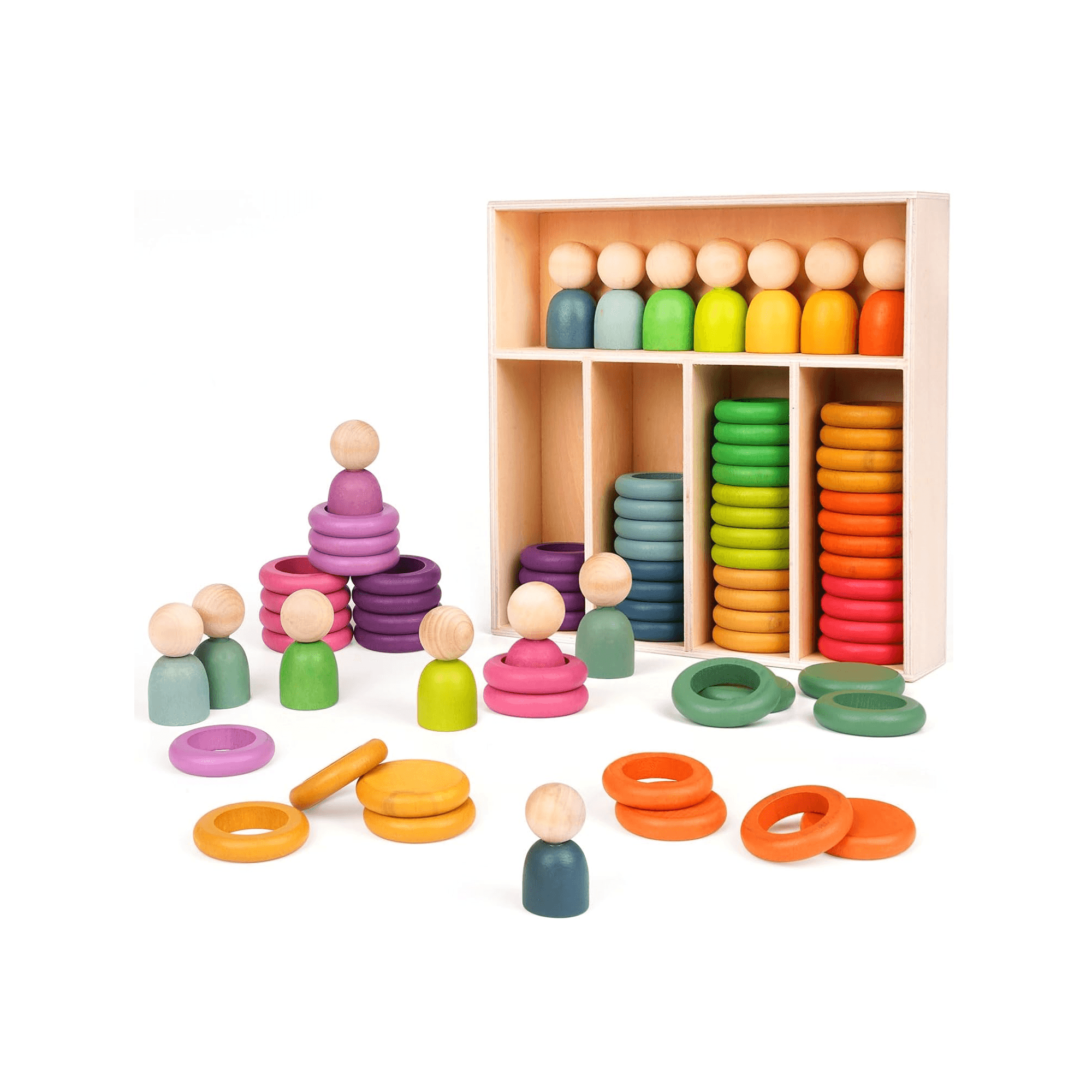 Montessori Agirlgle Color Sorting and Stacking Game