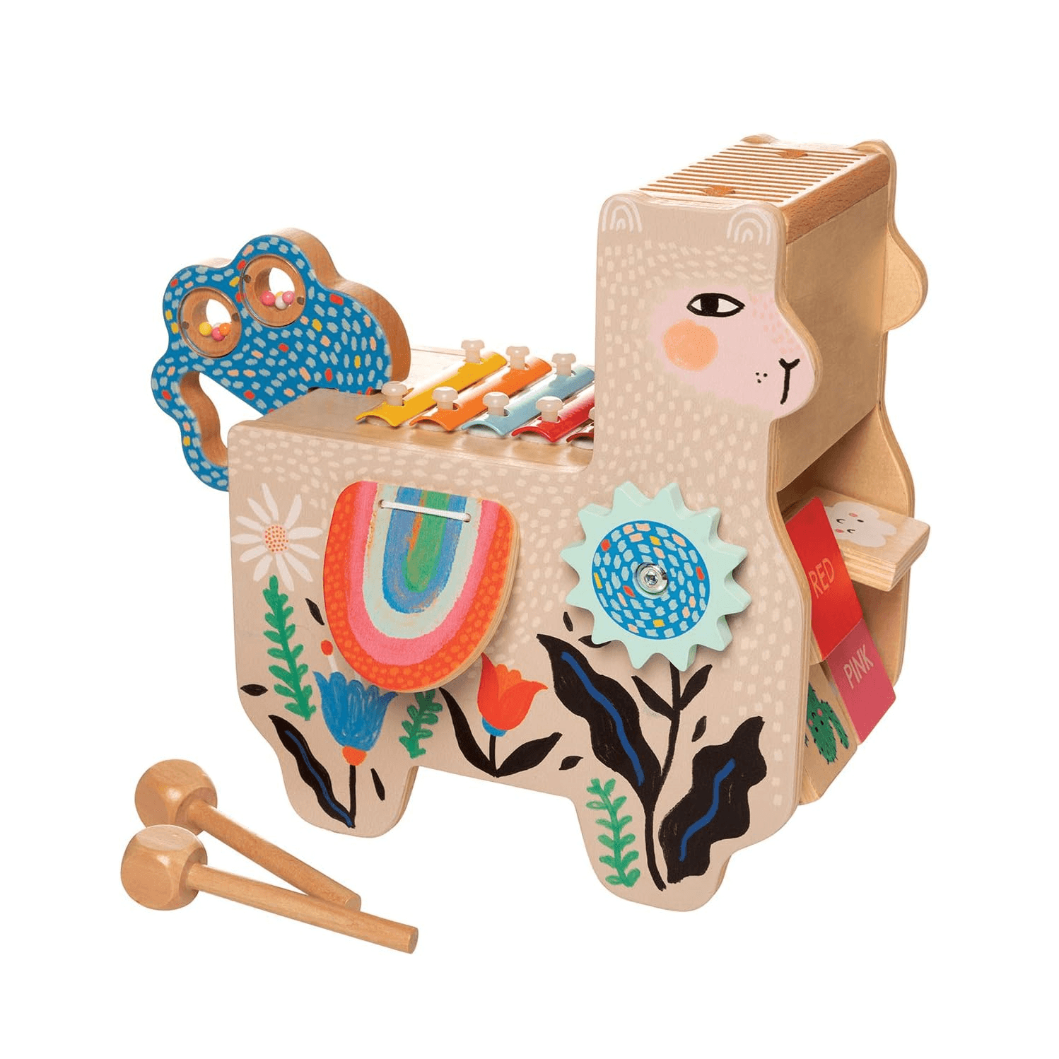 Montessori Manhattan Toy Musical Llama Wooden Instrument With Drums and Percussion