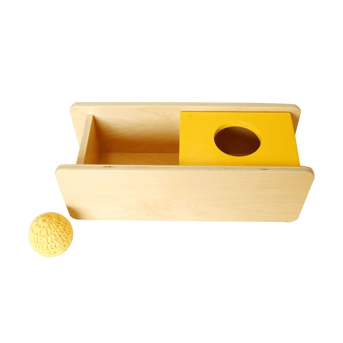 Montessori Montessori Outlet Imbucare Box With Flip Lid - Knitted Ball