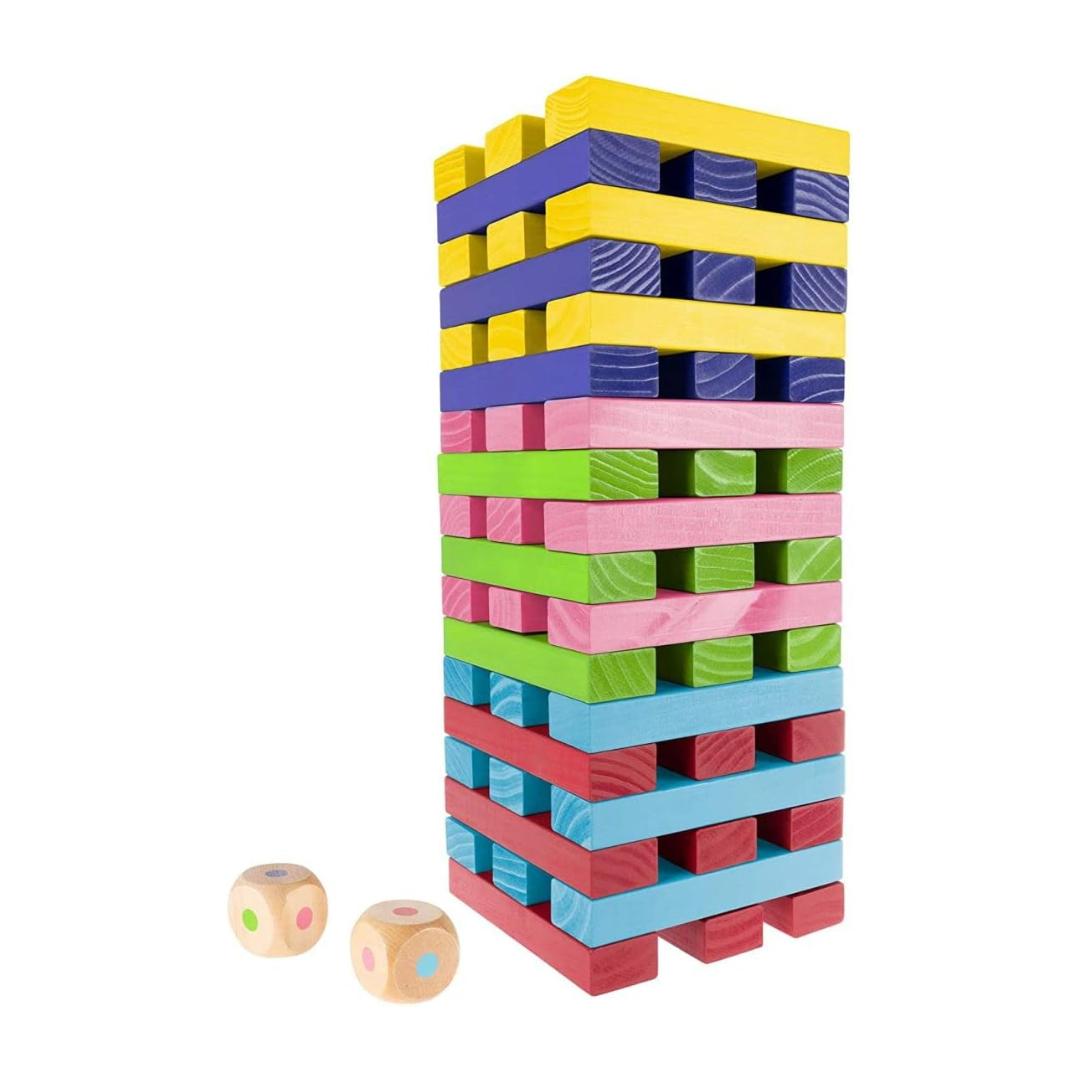 Montessori Hey! Play! Giant Wooden Blocks Tower Stacking Game