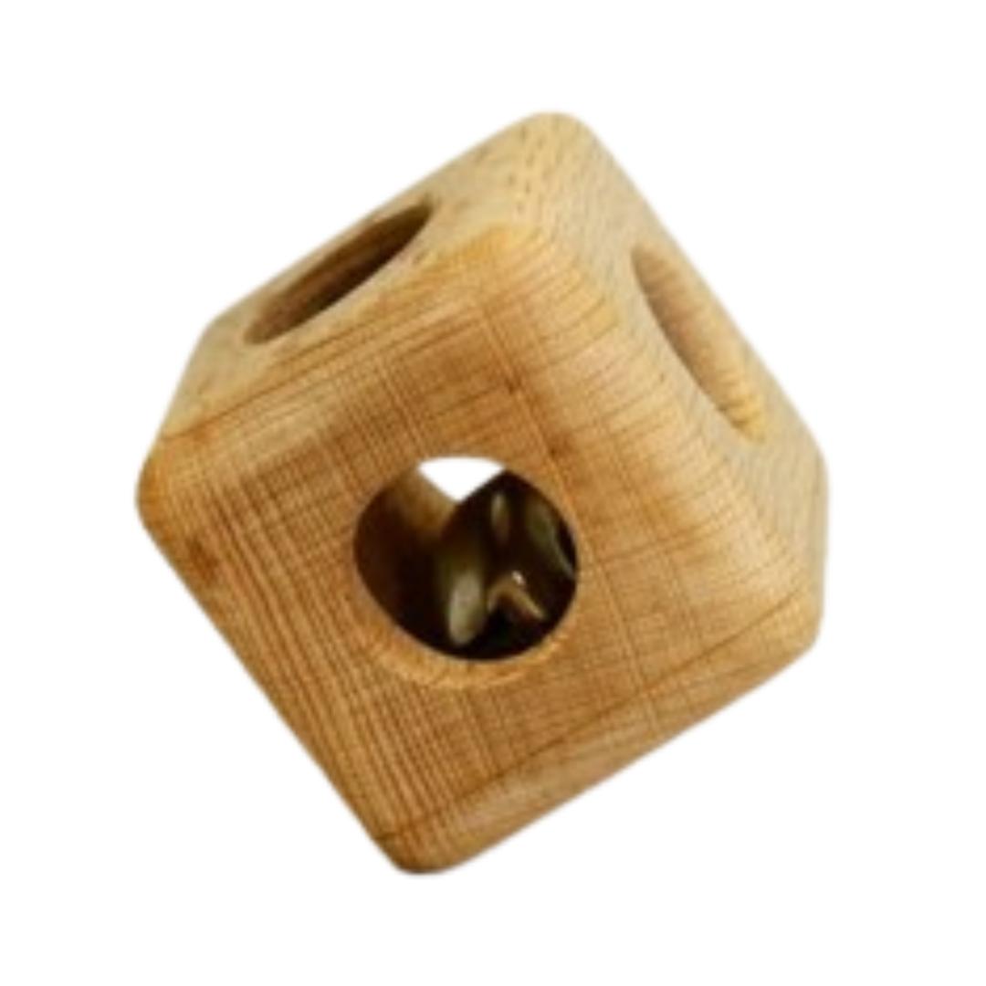 Montessori Wooden Caterpillar Rattle Toy Cube Plain