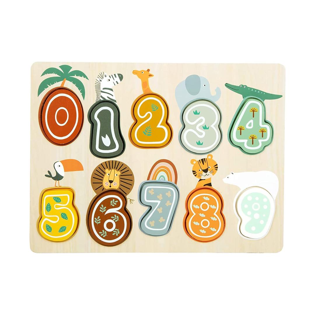 Montessori Small Foot Wooden Safari Numbers Puzzle