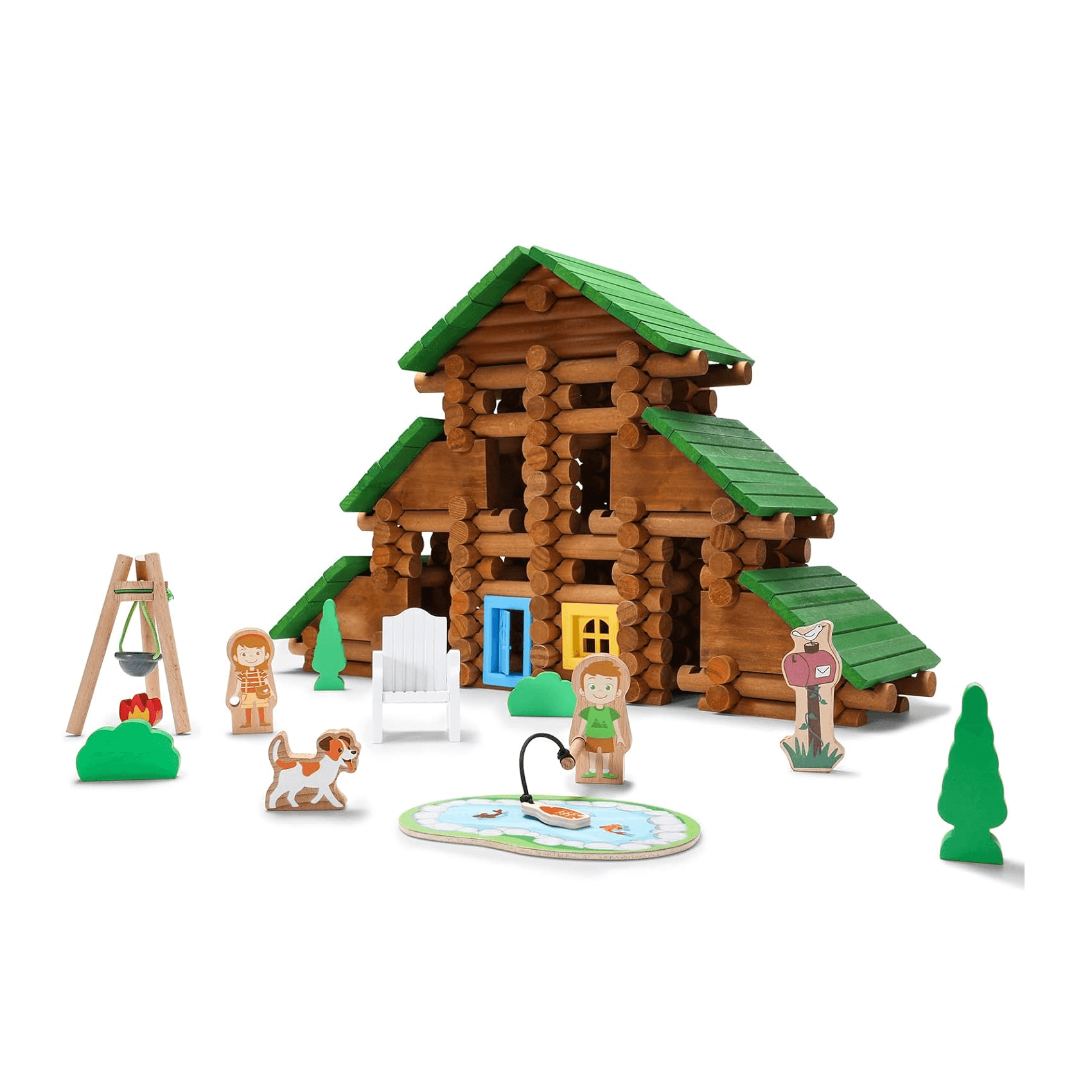 Montessori SainSmart Jr. Wooden Log Set 236 Pieces Holiday House
