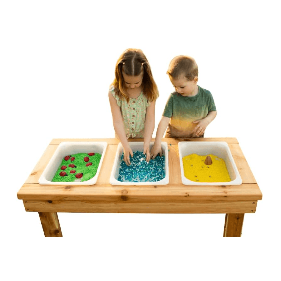 Montessori Noble Wooden Toy Co. Triple Bin Sensory Sand & Water Table