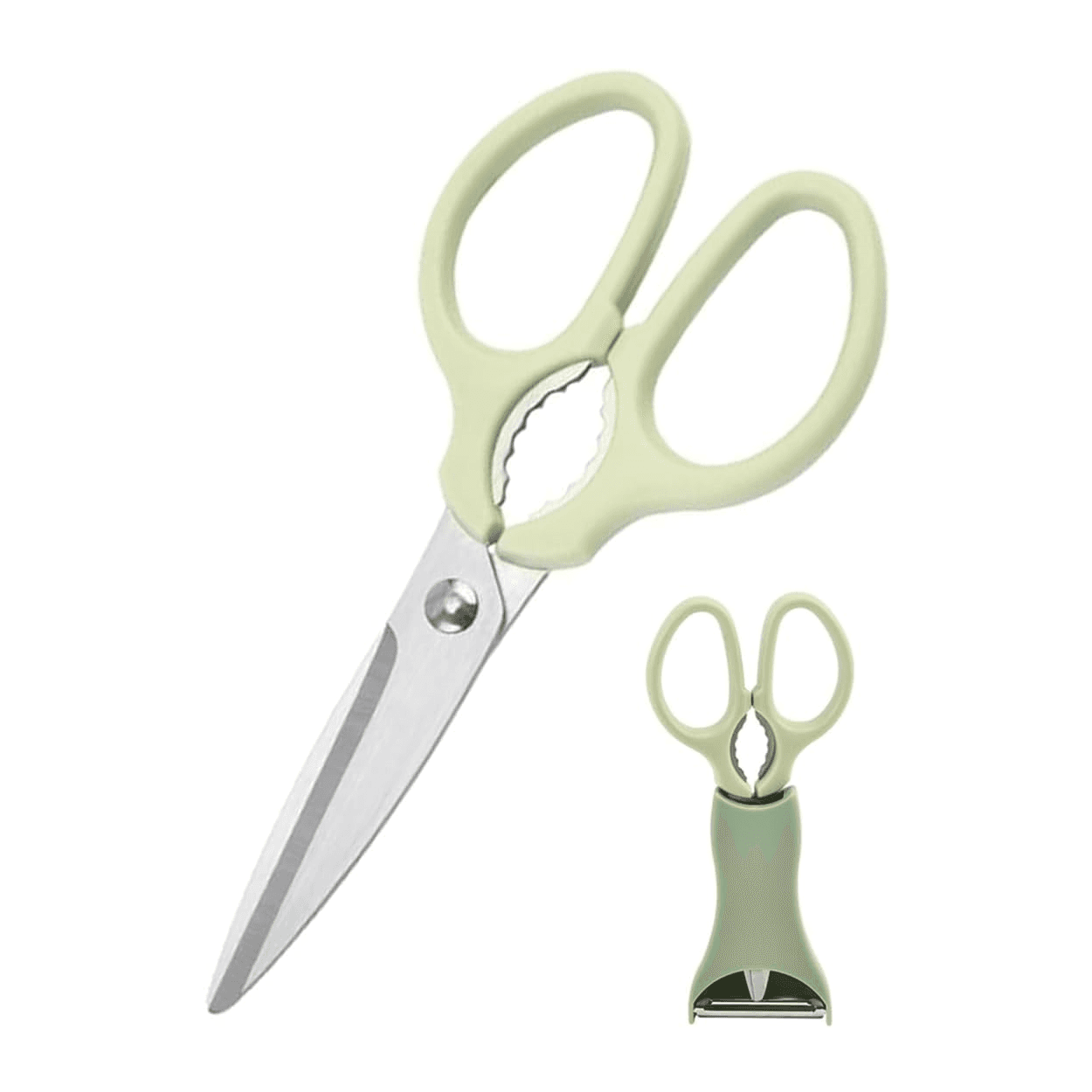 Montessori Takesy Kitchen Scissors With Peeler Stand Holder Green