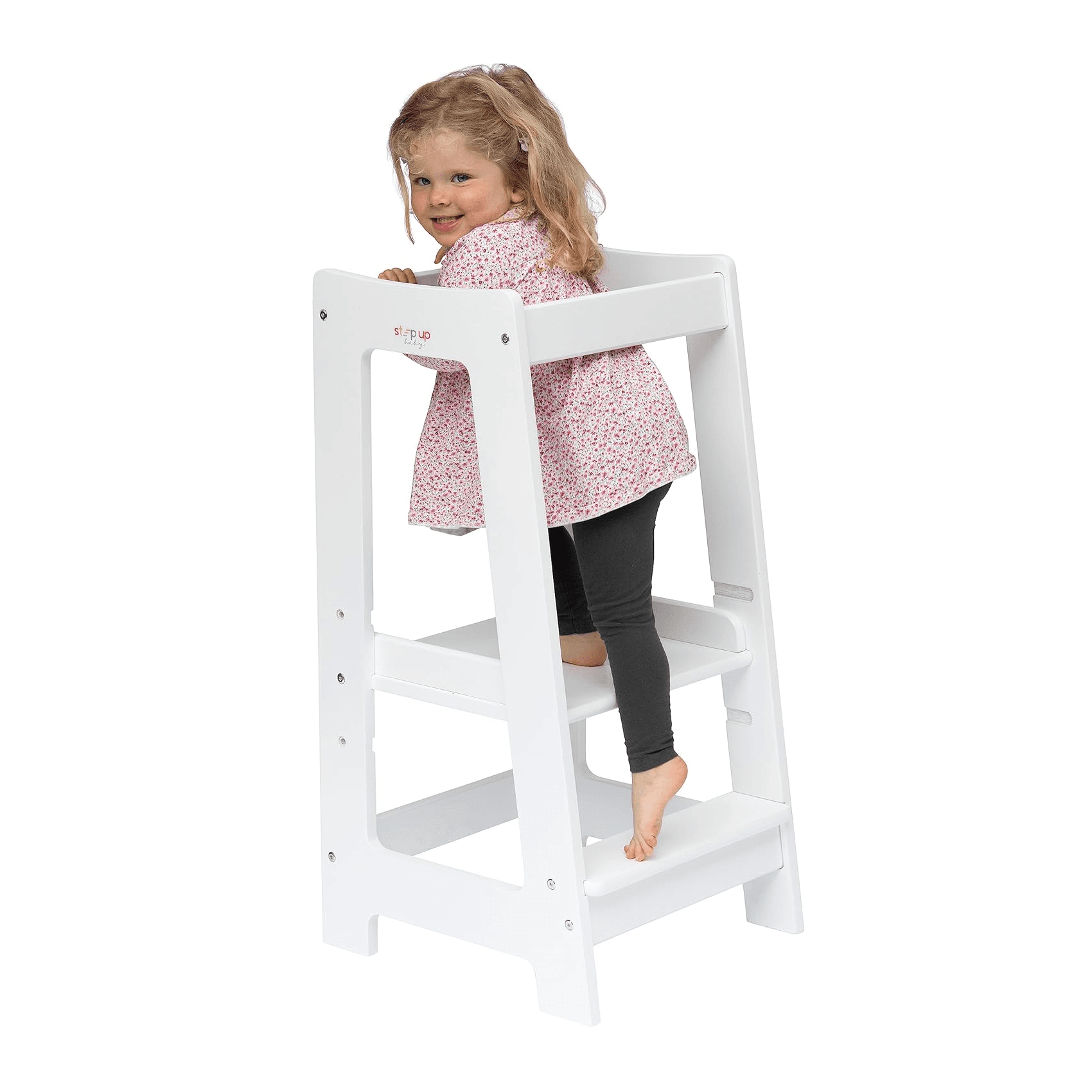 Montessori Stepup Baby Toddler Tower White