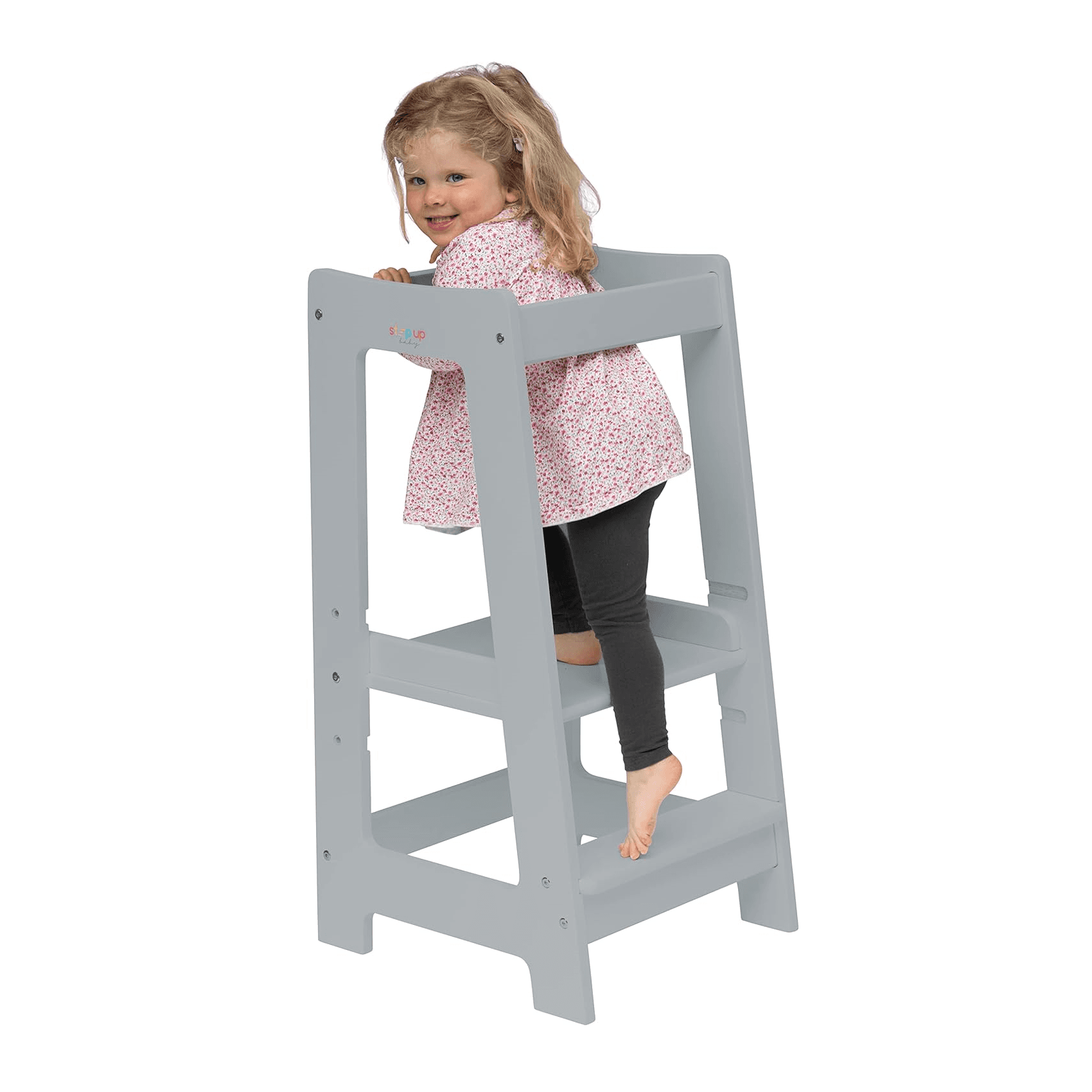 Montessori Stepup Baby Toddler Tower Gray