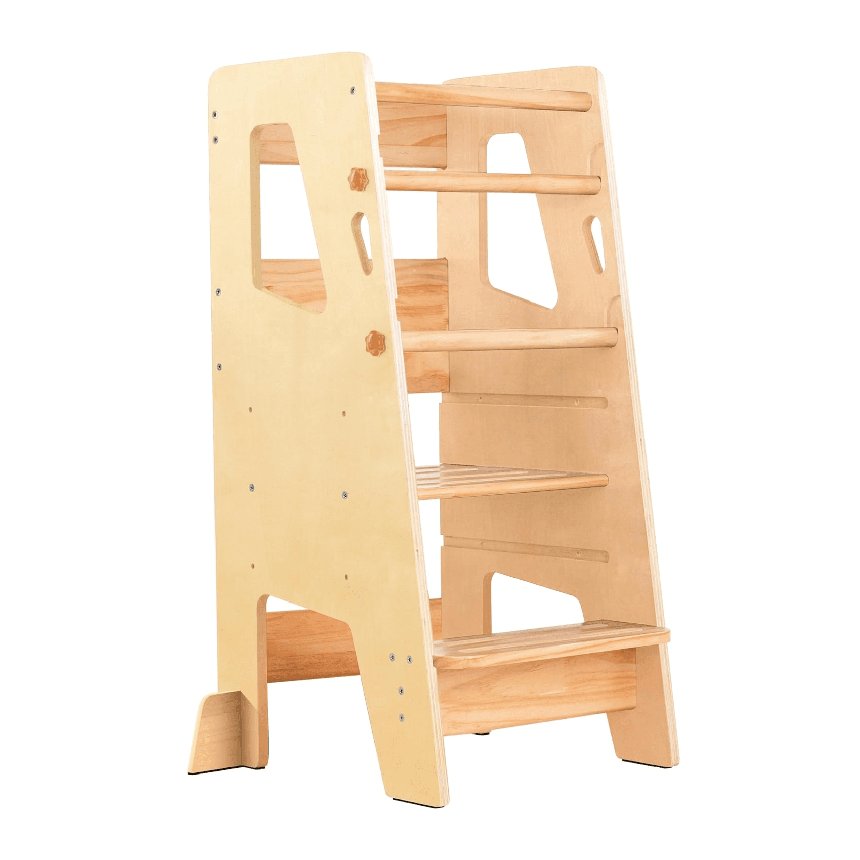 Montessori Ocodile Toddler Tower With Safety Feet Varnished