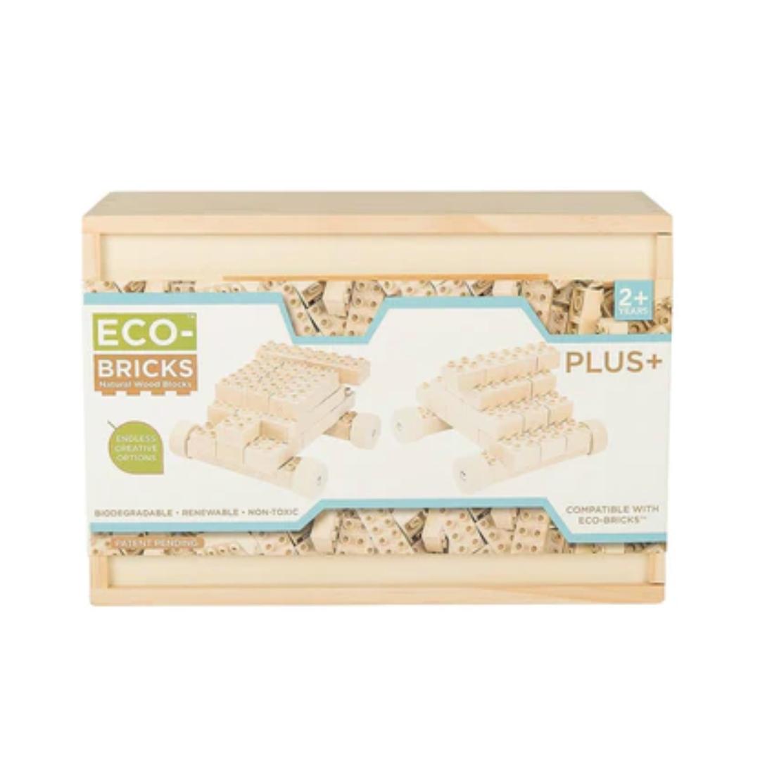 Montessori Once Kids Eco-Bricks Plus+ Wood Bricks 42 Pieces
