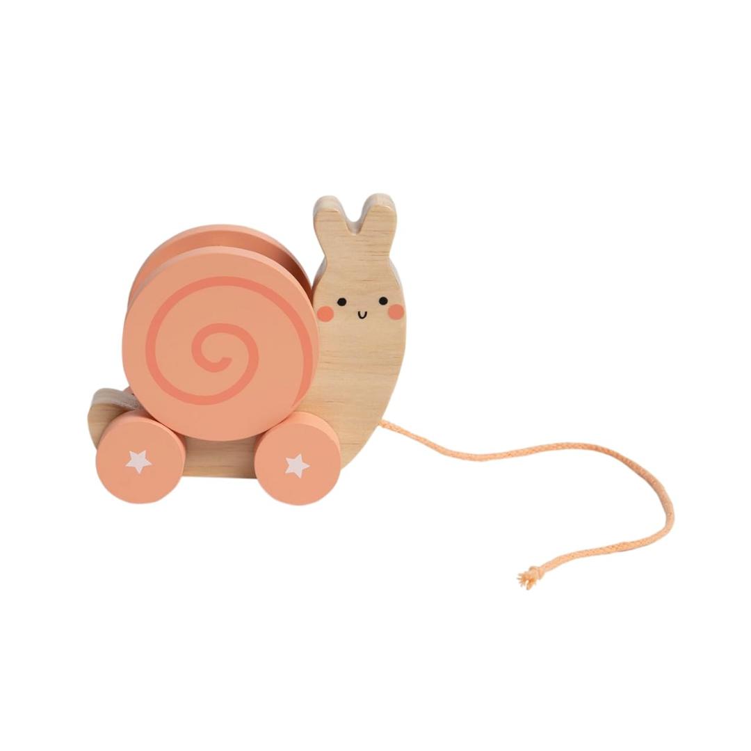 Montessori Pearhead Wooden Pull Along Toy Snail