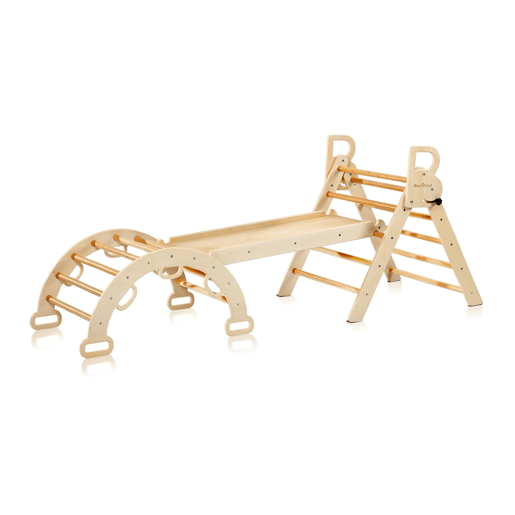 Montessori BlueWood Pikler Triangle Set With Arch and Ramp
