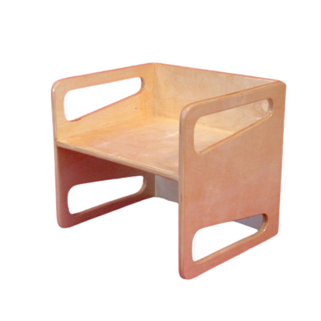 Montessori Coastal Hippie Design Large Cube Chair Shellac Seal Coat