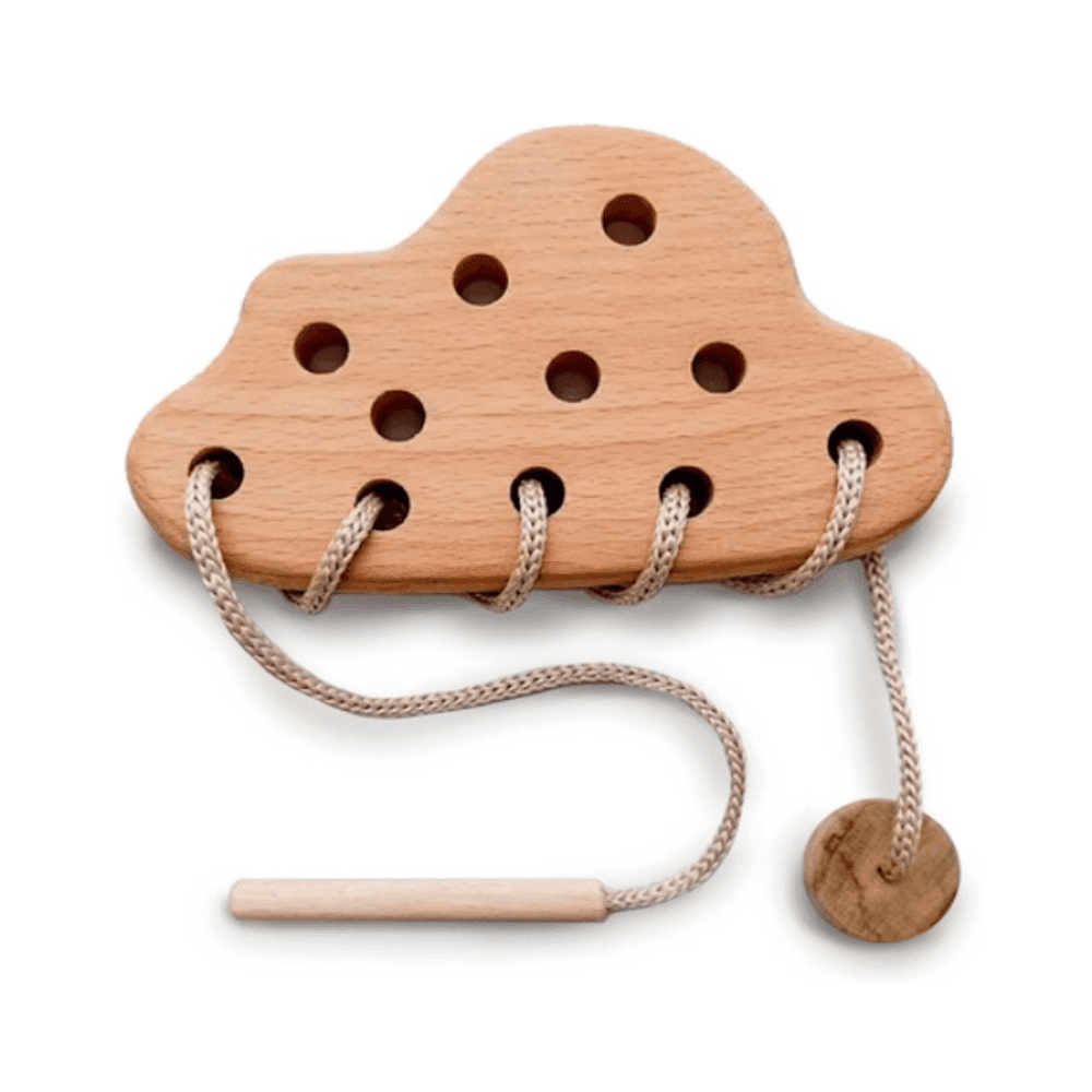 Montessori ODEAStoys Wooden Lacing Toy Cloud