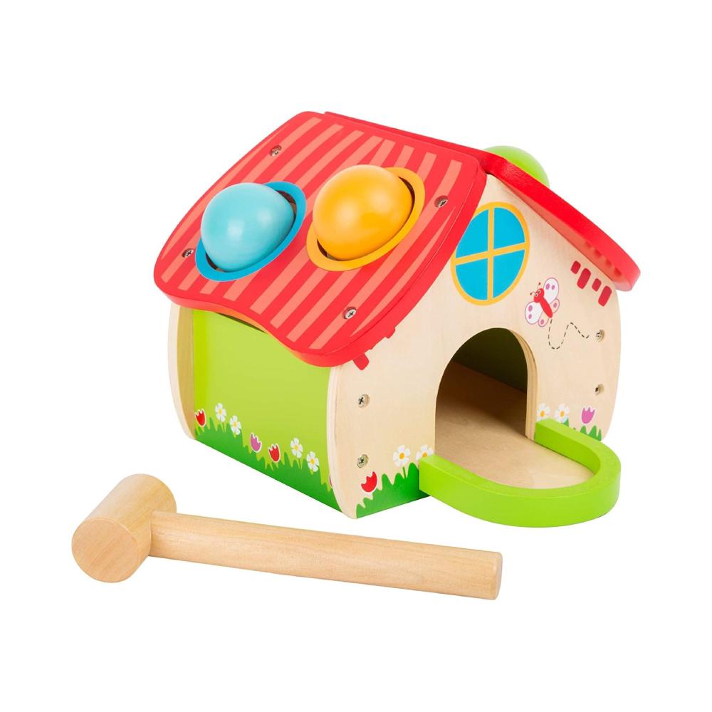 Montessori Small Foot Wooden Hammering House With Hammer and Balls Play Set
