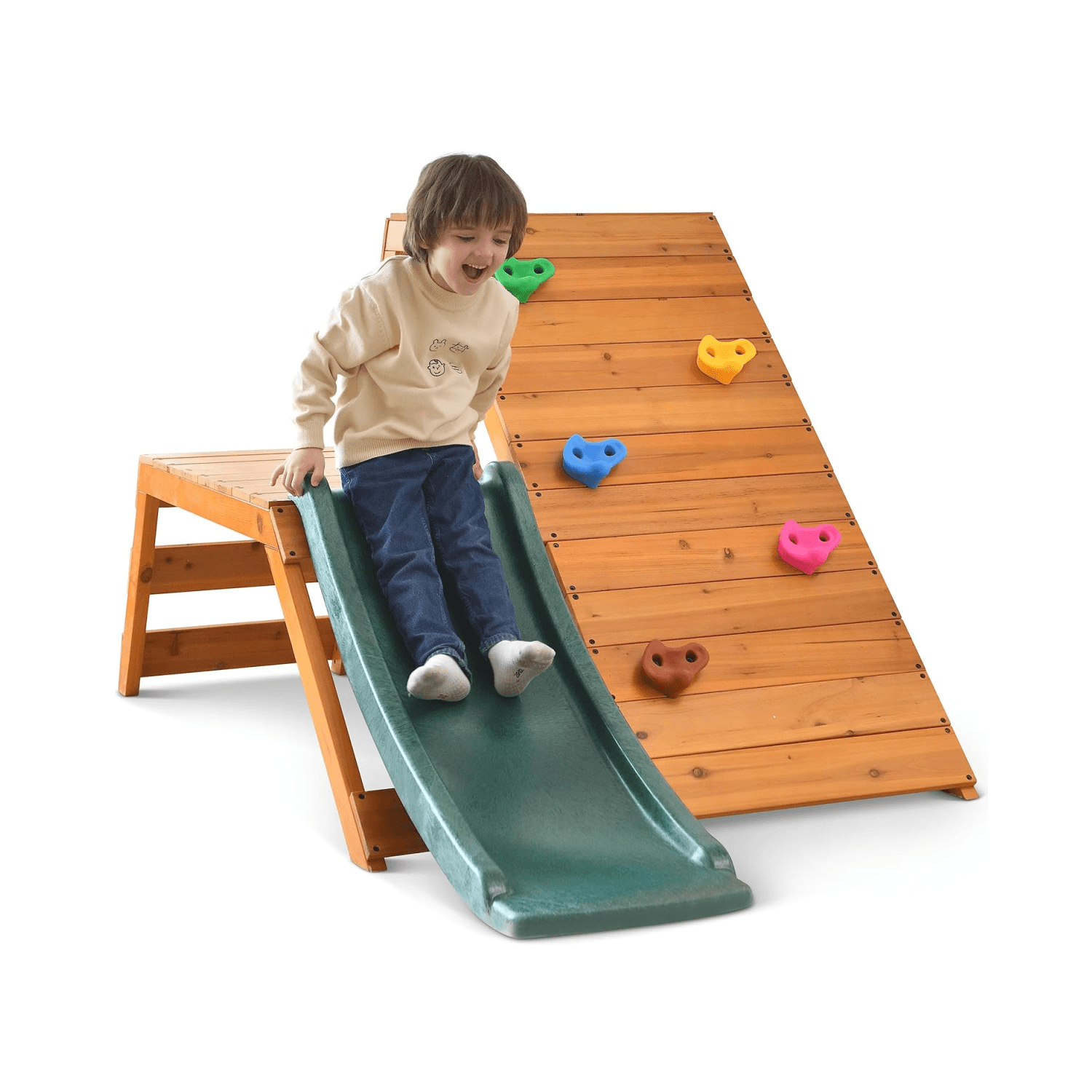 Montessori Avenlur Outdoor and Indoor Playsets Green Slide