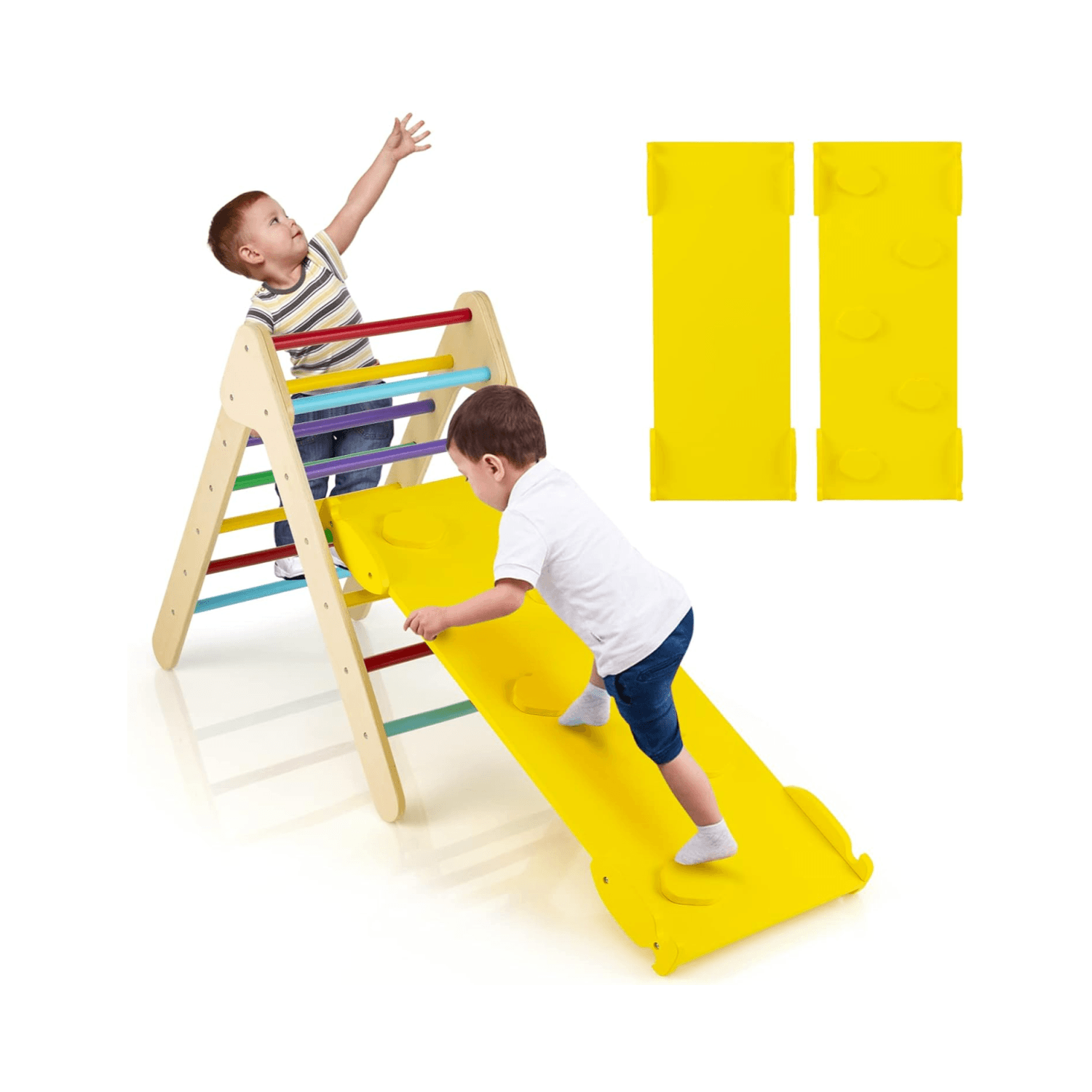 Montessori Honey Joy 3-in-1 Triangle With Colorful Reversible Climbing Walls