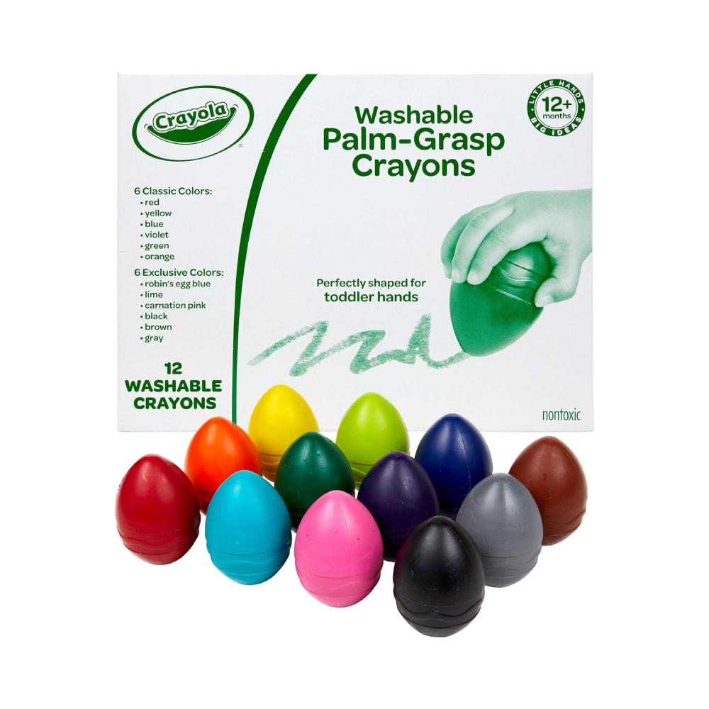 Montessori Crayola 12 Pieces Jumbo Washable Egg Crayons