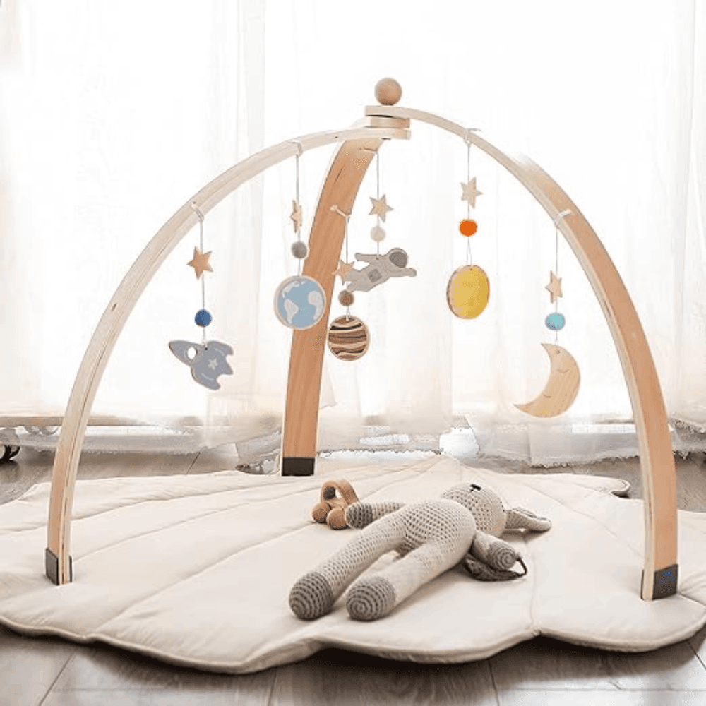 Montessori Ikubigu Foldable Wooden Baby Gym Universe