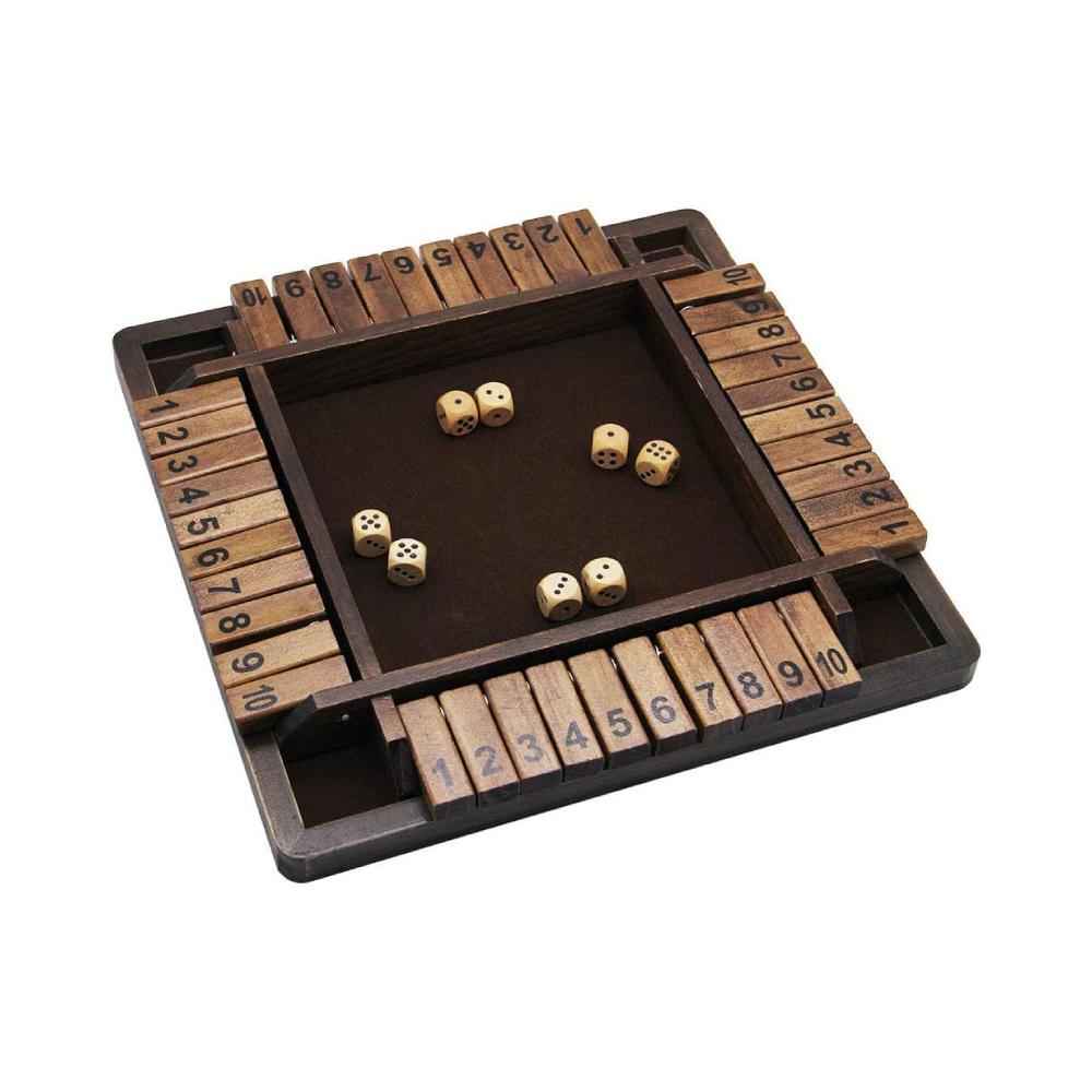 Montessori Juegoal Wooden Shut The Box Dice Game 4 Players