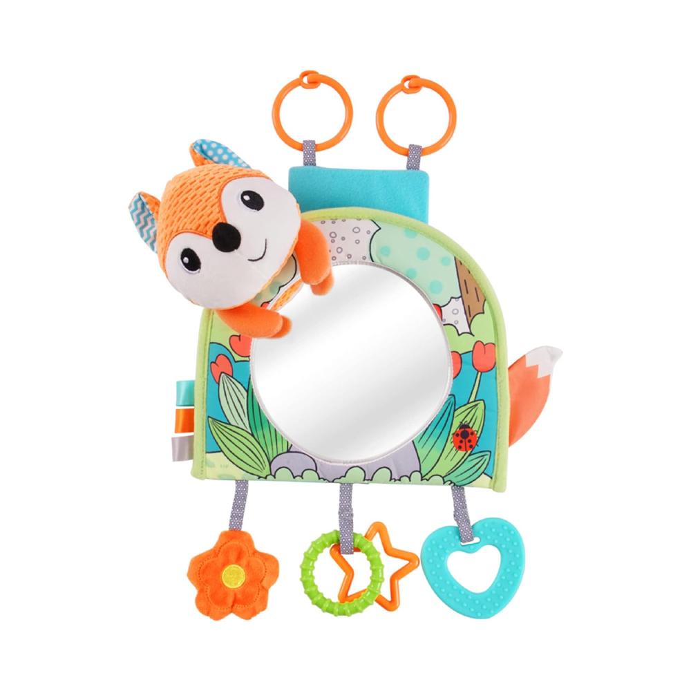 Montessori Koty Kick and Play Activity Center With Mirror, Teether and Crinkle Paper Orange Fox