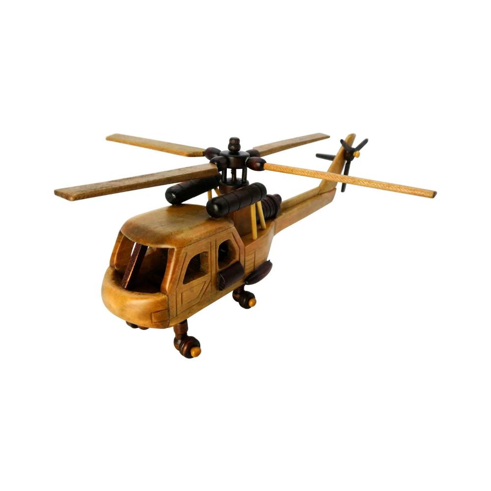 Montessori Pilot Toys Medium Wood Helicopter