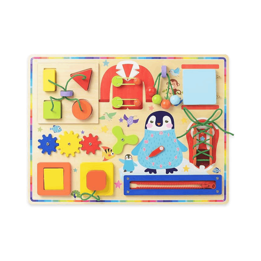 Montessori TQJ Montessori Wooden Busy Board Penguin
