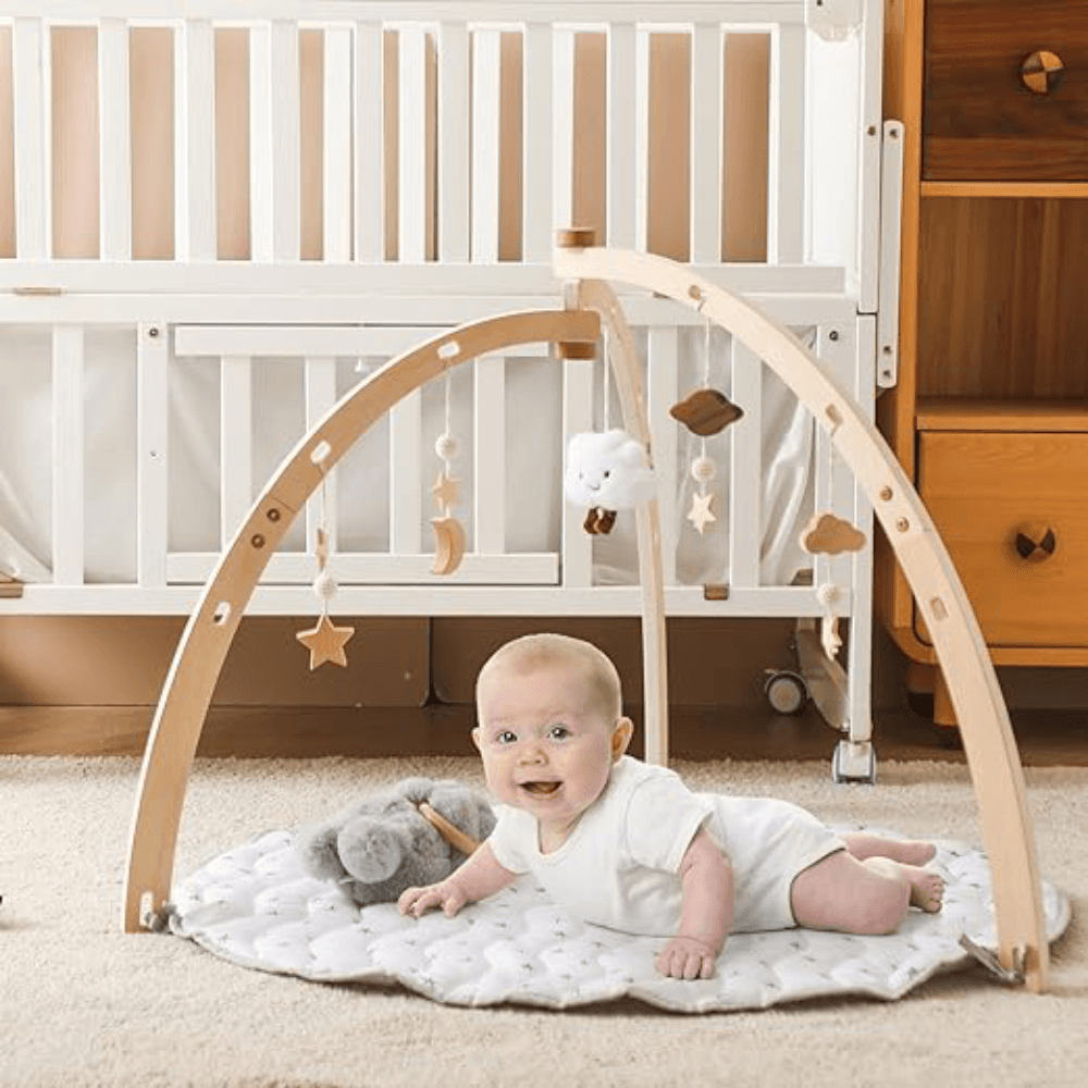 Montessori bopoobo Baby Gym Play Mat With 5 Washable Toys